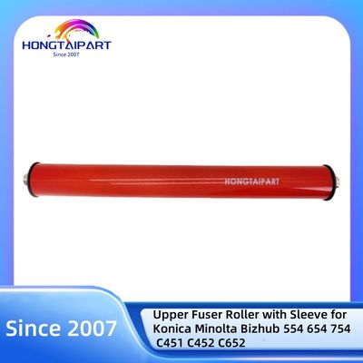 Roller Fuser Atas dengan Sleeve untuk Konica Minolta Bizhub 554 654 754 C451 C452 C652 Color copier Heat Roller HONGTAIPART
